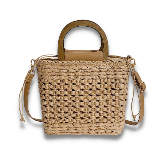 Couleur Marron Sac à main en paille Sac de plage pour femme Accessoires de plage Sacs à main tendance Sacs d'été Sacs de vacances collection Summer chic de la boutique Petites Aventures